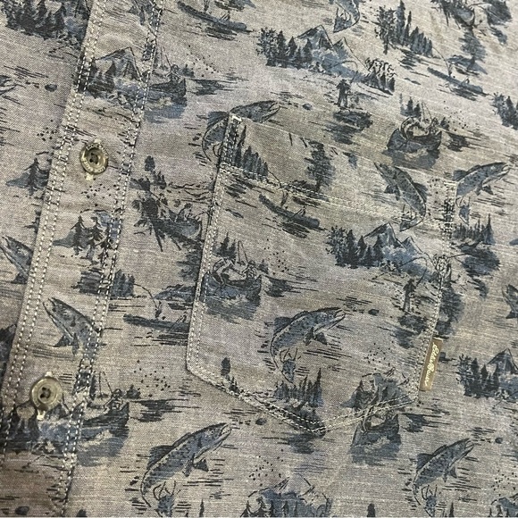 Eddie Bauer Men's Blue Patterned Casual Shirt - Picture 2 of 6